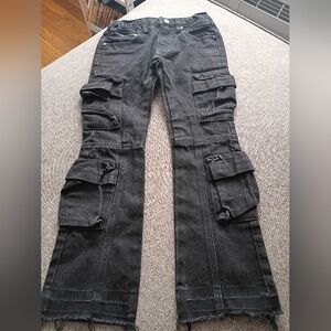 Kids Rockstar Original Black Cargo Jeans